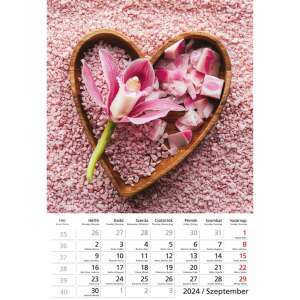 September 2024 Relax calendar page with orchid and spa elements - Office accessory