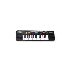 Black 32-key electric toy keyboard with microphone, 15 built-in melodies - Toy Instrument