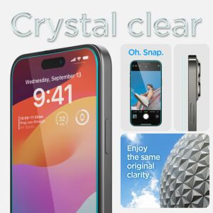 Spigen iPhone 15 Crystal Clear Screen Protector with EZ Fit Installation - Spigen Screen Protector