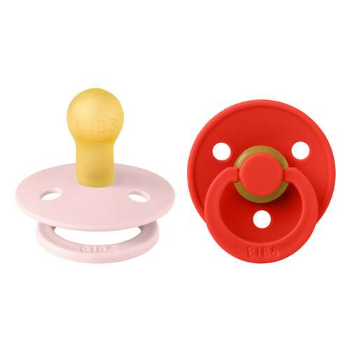 BIBS Colour cumi szett cseresznyevirág és piros színben, közelkép - BIBS