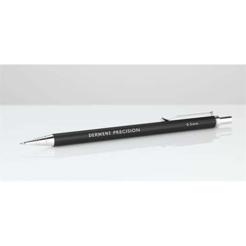 Derwent Precision 0.5mm mechanical pencil, black, with built-in sharpener