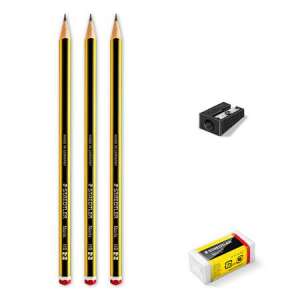 STAEDTLER Noris HB Bleistifte-Set mit Spitzer und Radiergummi - Graphitstifte