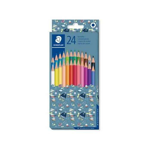 Staedtler 24 Colored Pencils Set, Space Pattern Packaging