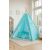 Teepee indián sátor - türkiz kék, fehér pöttyös 74765875