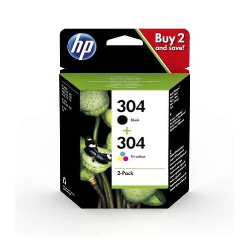 HP 3JB05AE Tintenpatronen Multipack für Deskjet 2620, 2630, HP 304, schwarz+farbig, 120+100 Seiten 32352212