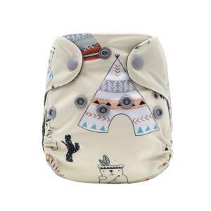 Prateľná All-in-One plienka pre novorodencov s indiánskym vzorom, so sladkým vzorom teepee - Prateľné plienky