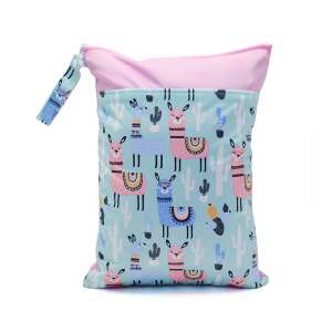 Lama-Muster PUL-Windel-Nasstasche, waschbar