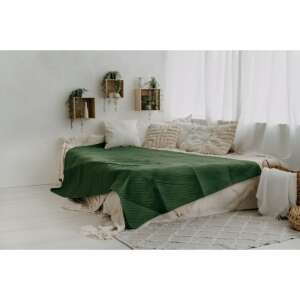 NATURTEX Emily olajzöld ágytakaró 235x250 cm ágyon, esztétikus környezetben - Ágytakaró