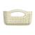 CURVER "Knit" cream storage basket with handles, front view