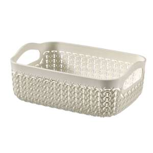 CURVER "Knit" A6 size cream storage basket with handles - Storage & organization