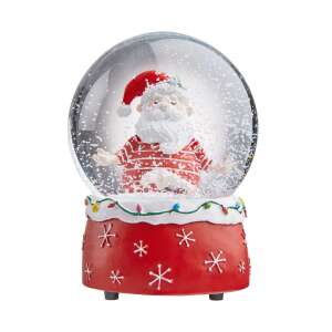 X-MAS zenélő hógömb, jógázó Mikulás Ø10cm 99409911 - Hógömb