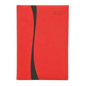 TOPTIMER "Duplex" A5 antracit-szürke tervező naptár, 2020-as naptár, piros borító, fekete mintával, A5 méret - TOPTIMER