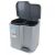 Curver Duo 21L Pedal Bin for Recycling, Grey Plastic Trash Can with Two Compartments