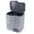 Curver Duo 21L Pedal Bin for Recycling, Grey Plastic Trash Can with Two Compartments