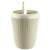 CURVER Knit Badezimmerabfalleimer 6L, cremefarben, mit Deckel, offen, Seitenansicht