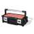 Keter 18" Cantilever Tool Box with 2 Organizers, black and red toolbox with handle
