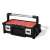 Keter 18" Cantilever Tool Box with 2 Organizers, black and red toolbox with handle