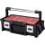 Keter 18" Cantilever Tool Box with 2 Organizers, black and red toolbox with handle
