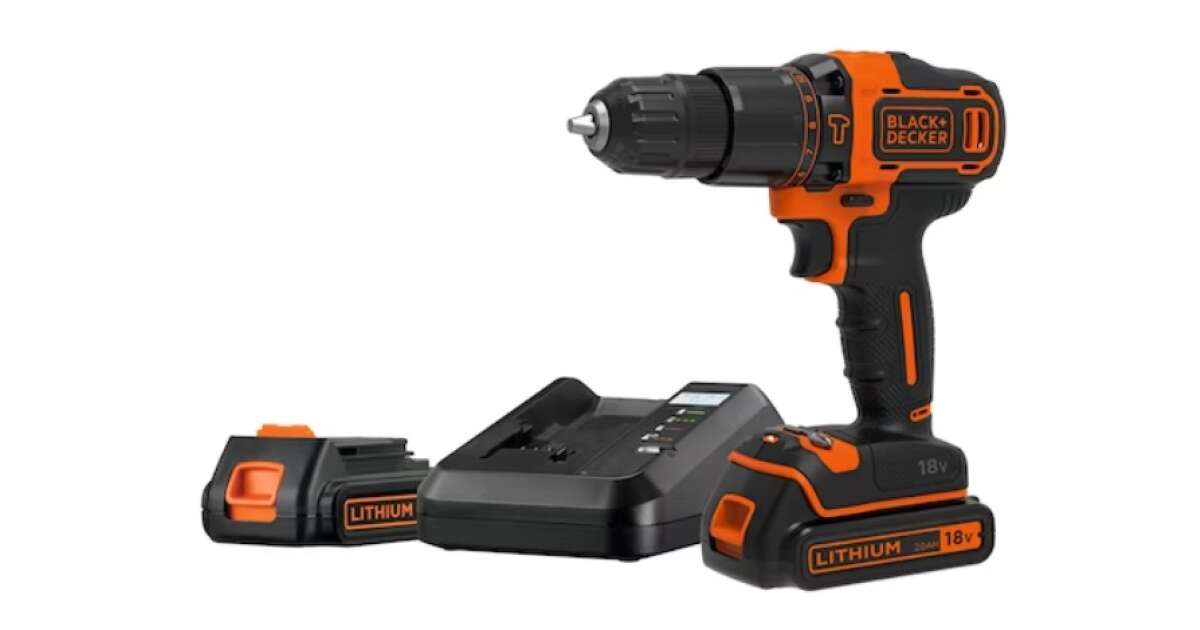 Black&Decker BDCHD18K1B2-QW 18V Li-Ion Akku-Schlagbohrschrauber, 2x 2AH ...