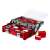 Keter 22" Pro Cantilever Tool Box, open, showing compartments and removable trays, red and black