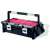Keter 22" Pro Cantilever Tool Box, black with red compartments, organizer for small parts, tools, and accessories