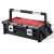 Keter 22" Pro Cantilever Tool Box, black with red compartments, organizer for small parts, tools, and accessories