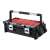 Keter 22" Pro Cantilever Tool Box, black with red compartments, organizer for small parts, tools, and accessories