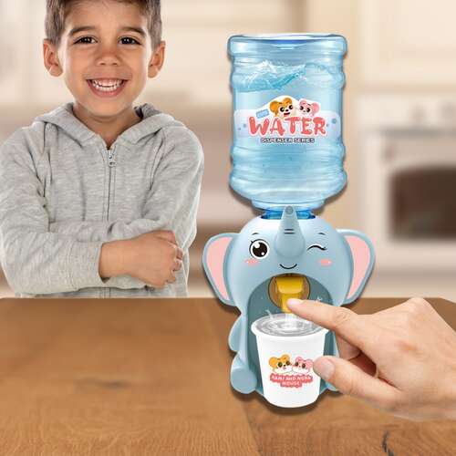 Mini italadagoló gyerekeknek, aranyos vízadagoló, mini víztartály papír poharakkal - elefánt