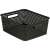 CURVER "YOUR STYLE" storage basket, dark brown, woven design, rectangular, with handles