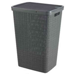 Jute Wäschekorb mit Deckel, 58L, Graphitgrau - Wäschekörbe