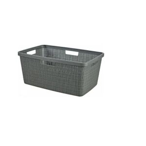 Coș de rufe din iută 46L 59x39x26cm gri închis