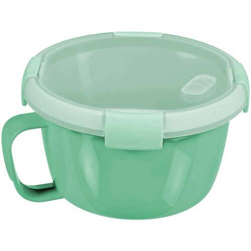 Recipient rotund pentru alimente CURVER "SMART TO GO" de 0,9 l cu capac și mâner, verde