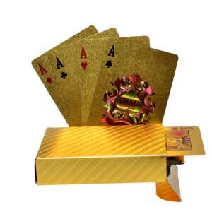 Vízálló arany színű plasztik francia kártya eurós hátlappal 74815006 Kártyajáték