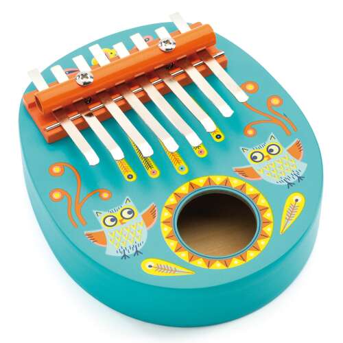 Djeco Owl Kalimba, a small wooden musical instrument for kids, perfect for learning music and developing rhythm