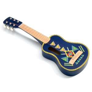 Djeco Guitar 6-String Toy Instrument, Blue with Colorful Design - Toy Instrument
