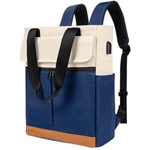 Dollcini 42726 blauer und weißer 15,6 Zoll Laptop-Rucksack mit USB-Ladeanschluss - Rucksäcke