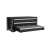 Keter 3 Drawer Tool Chest, black tool chest with 3 drawers, storage for tools and parts, open drawer showing compartments