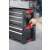 Keter 3 Drawer Tool Chest, side view of black tool chest with 3 drawers