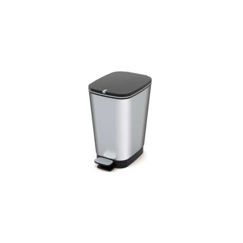 CURVER CHIC 25L pedal bin, silver and black