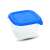 Curver Square Food Container 1.2L with Blue Lid - Angled View