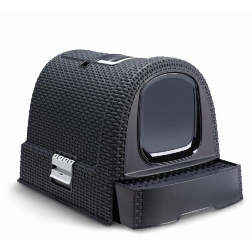 Curver Rattan black cat litter box