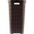 CURVER Style 60L Rattan Effect Laundry Basket, Dark Brown, Side View