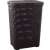 CURVER Style 60L Wäschekorb mit Rattan-Effekt, Dunkelbraun, Vorderansicht