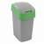 CURVER "PACIFIC FLIP BIN" 10L silber/grüner Mülleimer mit Deckel