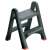 Curver two-step folding step stool, black, with red non-slip feet