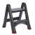 Curver 2-step foldable step stool, black with red accents