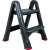 Curver 2-step foldable step stool, black with red accents