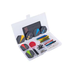 Longfield Darts szervizkészlet tárolódobozzal, nyilakkal, szárnyakkal, szárral és kiegészítőkkel - Darts