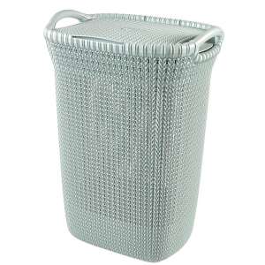 Kosz na bieliznę CURVER Knit z pokrywą, 57L, szaro-niebieski - Curver Zanieczyszczający
