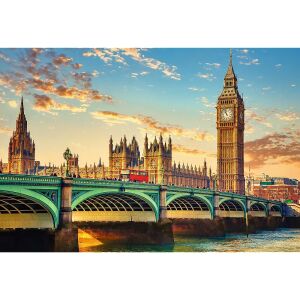 Completed Trefl London Panorama Puzzle 1500 pieces, showcasing Big Ben and Westminster Bridge - Puzzle